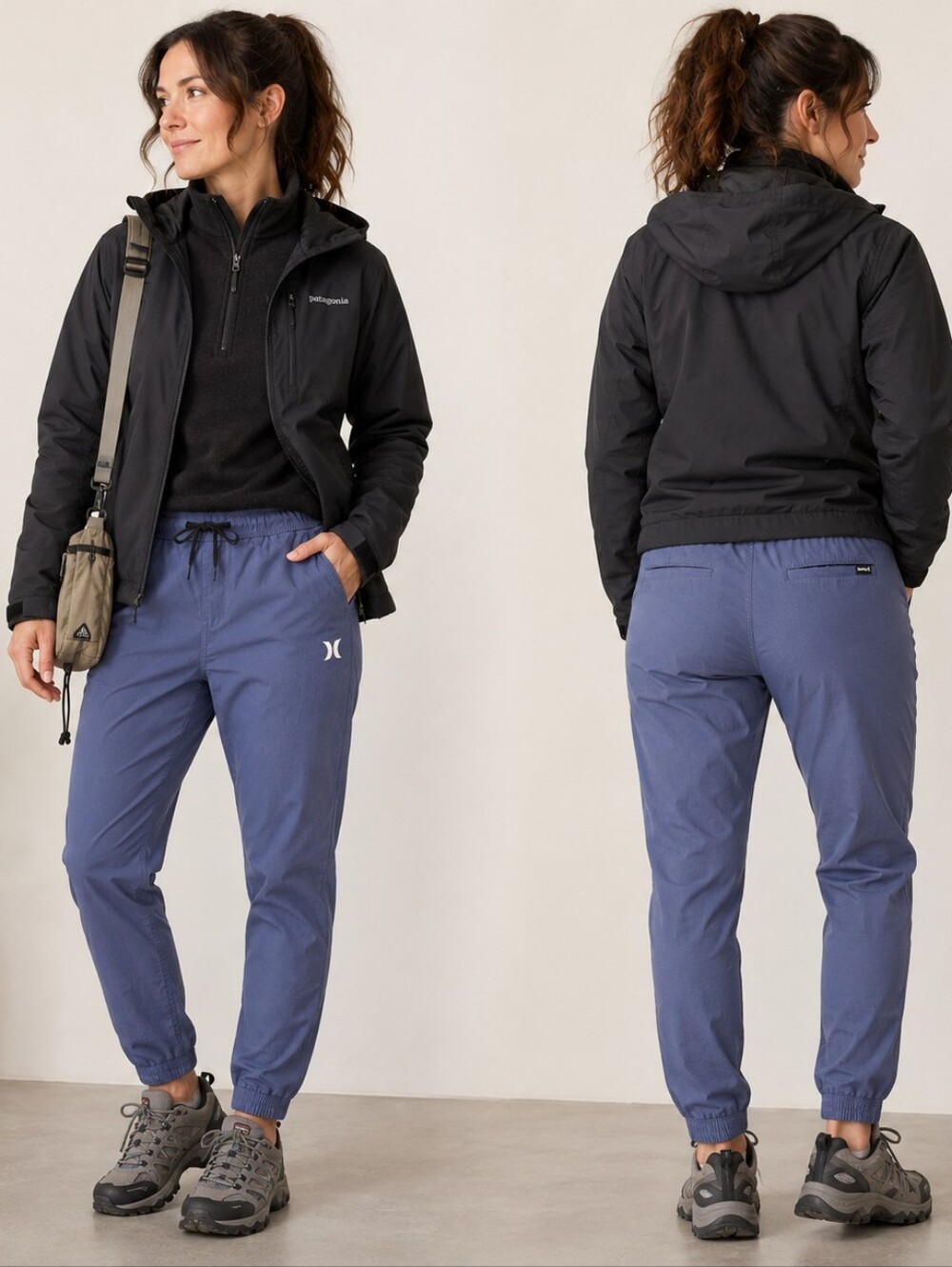 Hurley Women’s Blue Stretch Nylon Jogger Pants Size L 10/12 Gorpcore Hiking Outd
